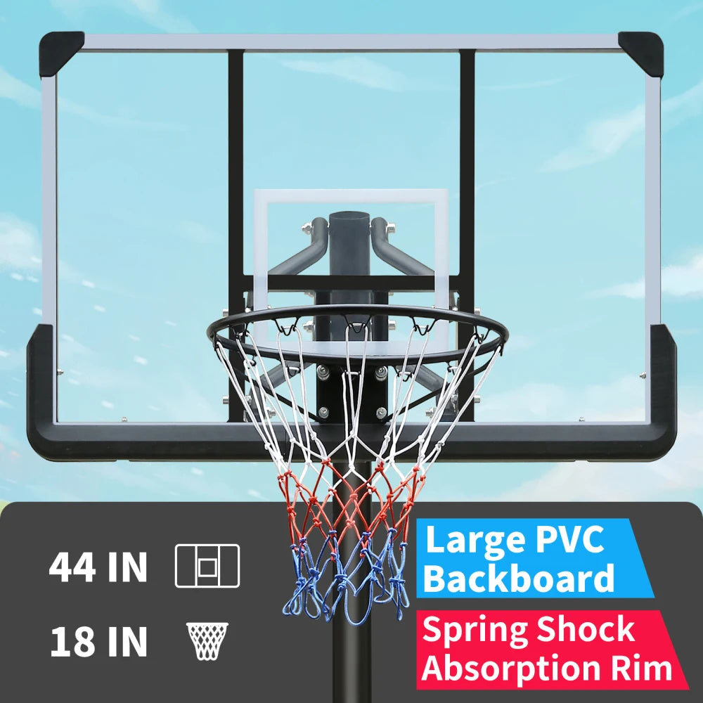 7.5 To 10ft Basketball Hoop 44 Inch Backboard Portable