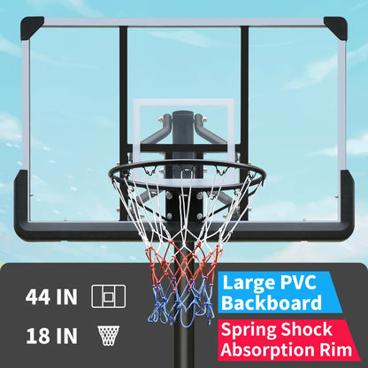 7.5 To 10ft Basketball Hoop 44 Inch Backboard Portable