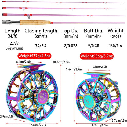 Ultra Light Portable Fly Fishing Rod and Reel Combo, Complete accessory Set