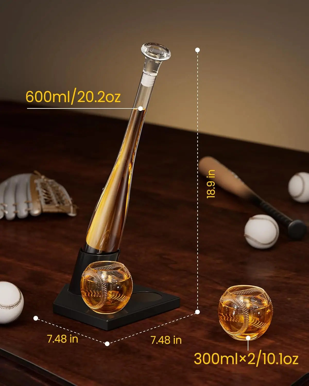 Baseball Gifts for Men, Whiskey Decanter
