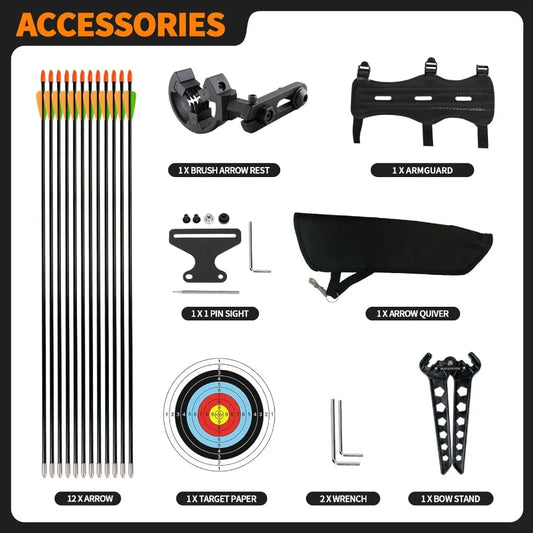 Compound Bow and Arrow for Youth and Beginner, 16-20 lbs Draw Weight 17.326 Draw Length