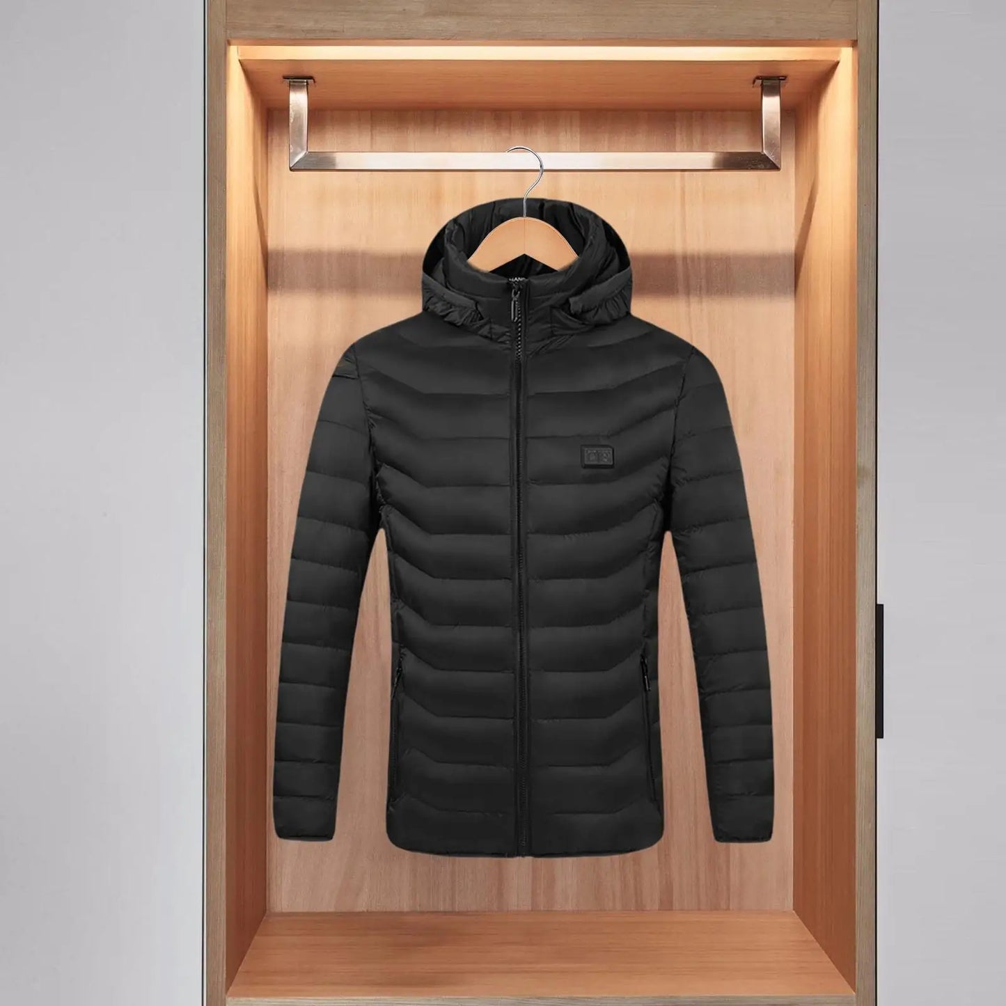 Winter Heated Warm Coat Hooded, Windproof