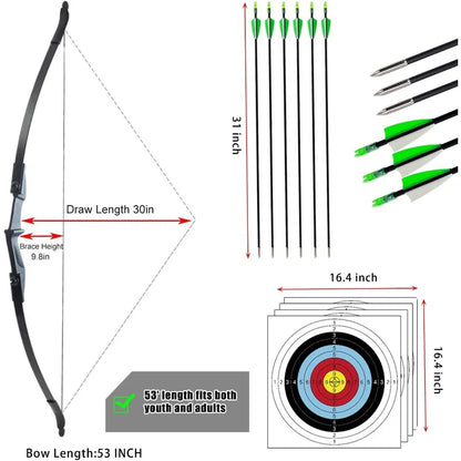 Archery Bow and Arrow Adult - Takedown Recurve