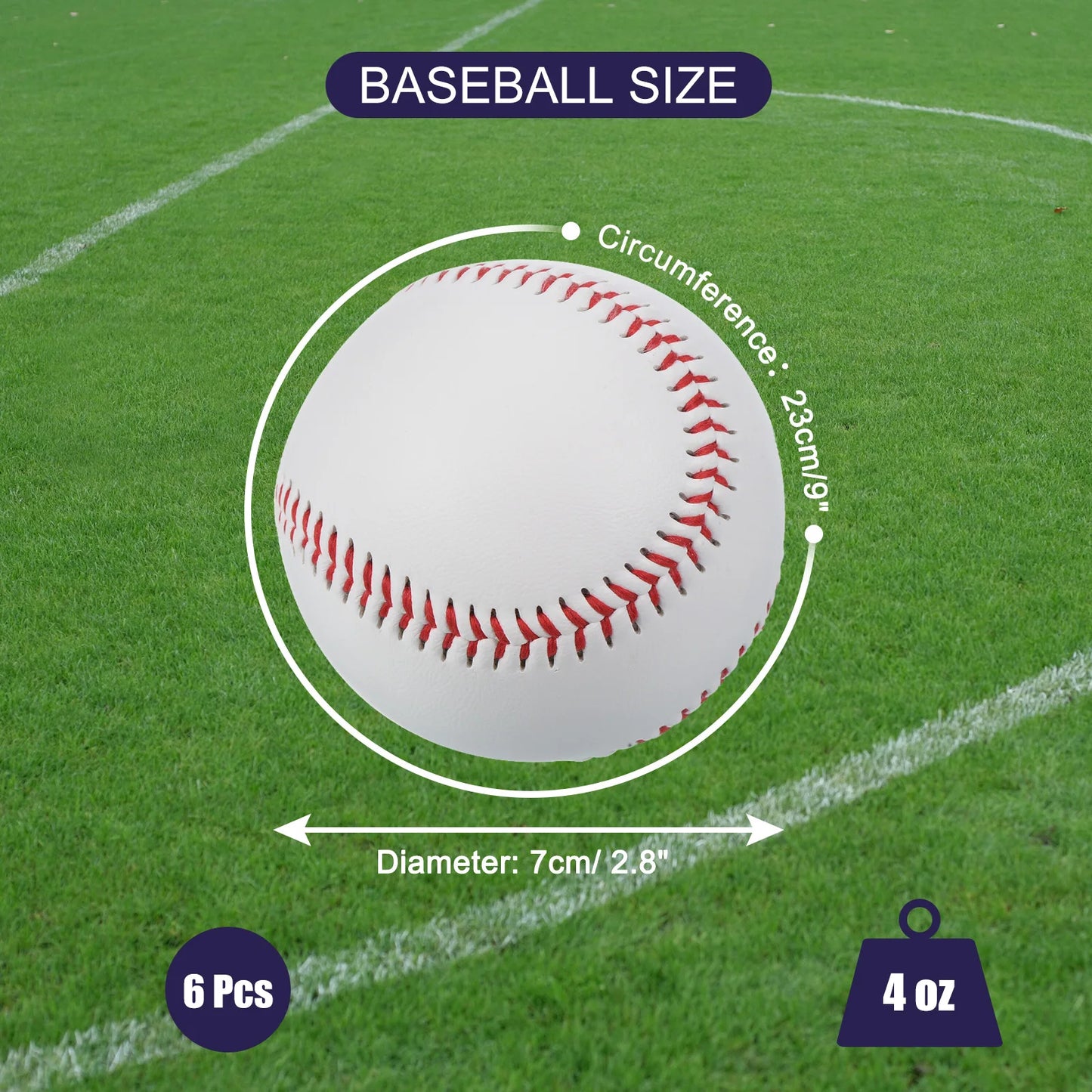 6 Pack Baseballs Soft Standard Size