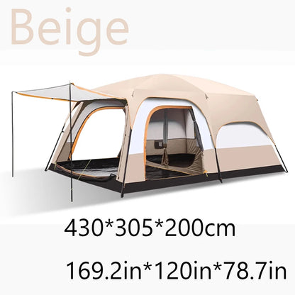 Upgraded 4 Season Camping Tent 3-12 Person Waterproof Windproof Double Layer