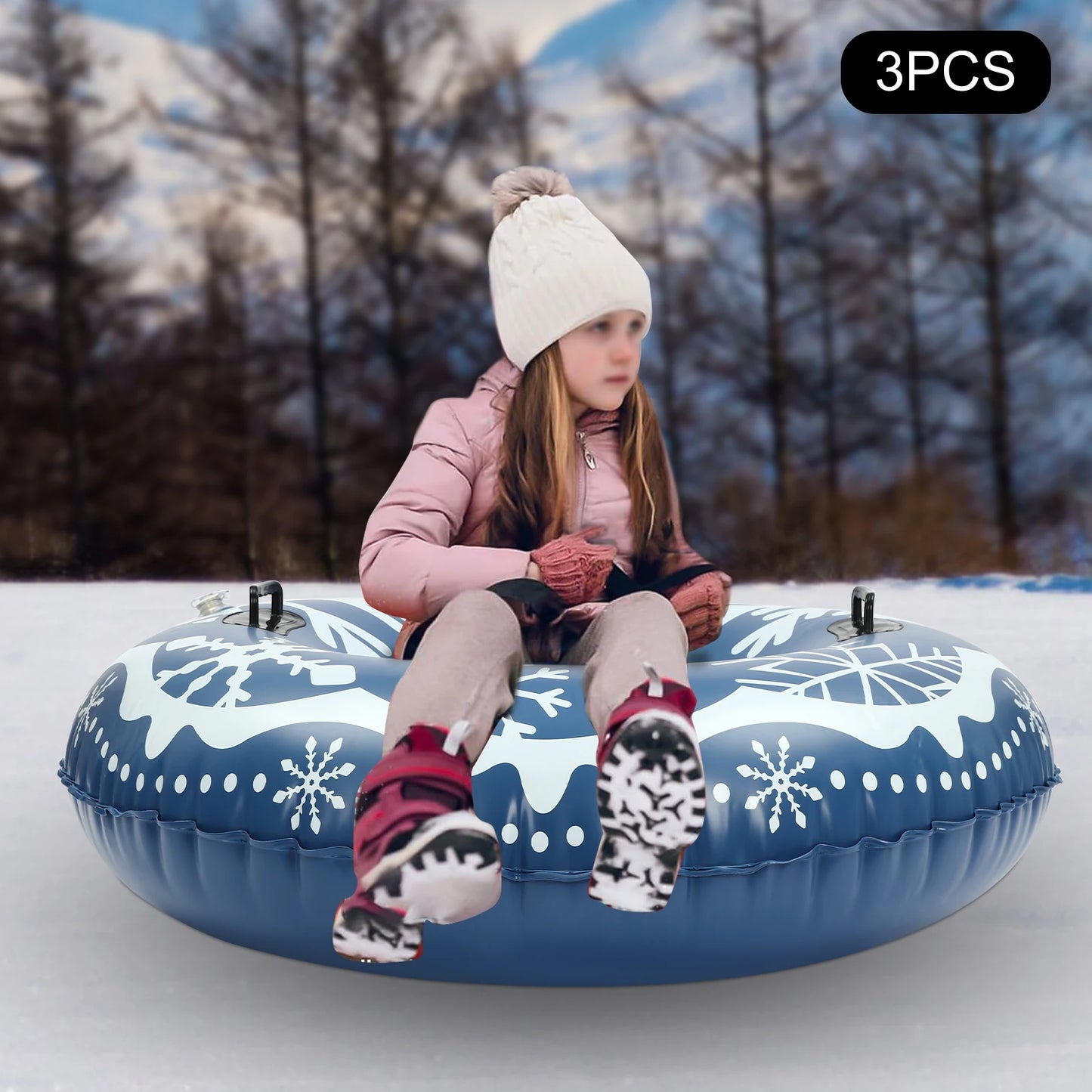 Three 40 inch Inflatable Snow Sleds