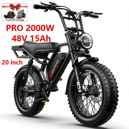14 20 inch Electric fat bike 1000w 2000w 30-50MPH 30-60Miles Adjustable front brake