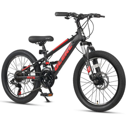 2024 24 Inch Bike for Boys and Girls Ages 6-14 21-Speed Mountain Bicycle with Front Suspension and Disc Brakes Ideal for Off-Ro