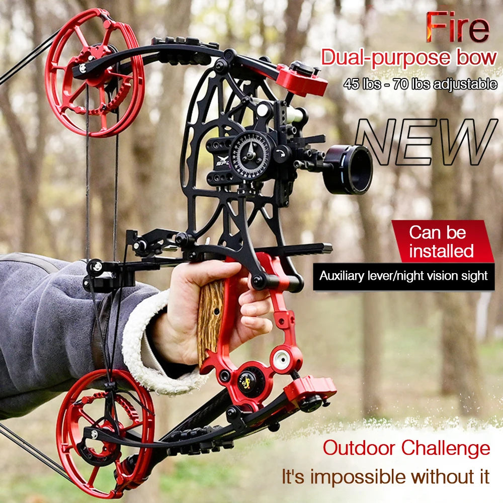 New Fiery Compound Bow Pulley Bow Adult Outdoor Archery Steel Ball and Arrow