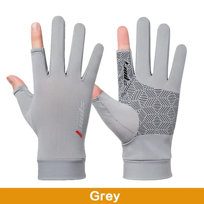 FLYSAND Anti-UV Men Women Fishing Gloves Sunscreen Anti-skid