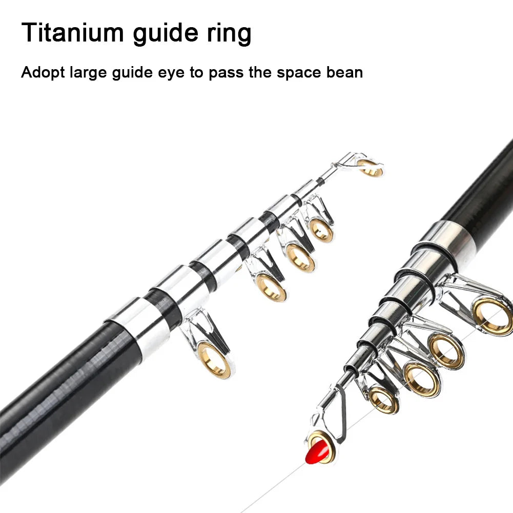 1Set Portable Folding Fishing Rod Telescopic Stainless Steel