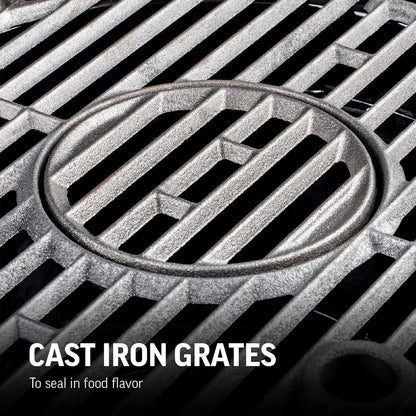 Portable Kamado Grill & Smoker - 155 Sq. In. Cooking Space, Cast Iron Grates, Locking Lid - Ash, Durable