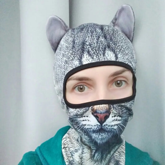 3D Animal Balaclava Ski Hats Party Cat Dog Funny mask.