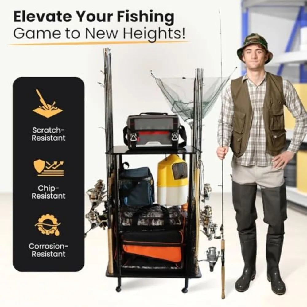 Portable Fishing Rod Holder Rack for Garage Storage