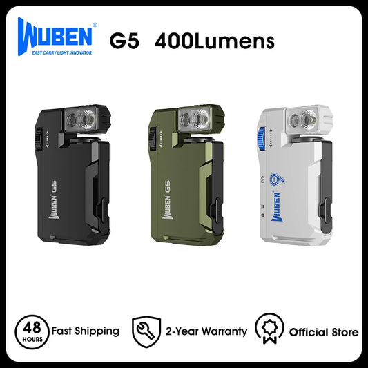 WUBEN G5 Rechargeable EDC Flashlight, 400 Lumens