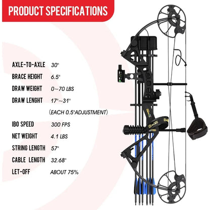 Sanlida Dragon X7 Ready to Hunt Compound Bow Package