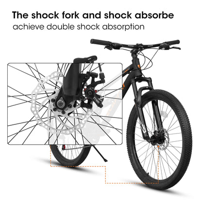 Mountain Bike 26 Inch Wheel, Dual Full Suspension 21-Speed