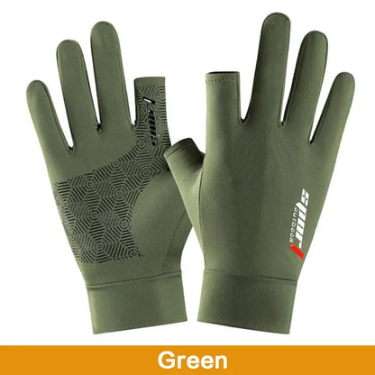 FLYSAND Anti-UV Men Women Fishing Gloves Sunscreen Anti-skid