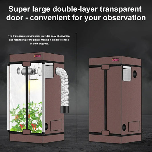 48x24x60 Inch Hydroponic Grow Tent with Reflective Mylar, Waterproof Design, Double Doors