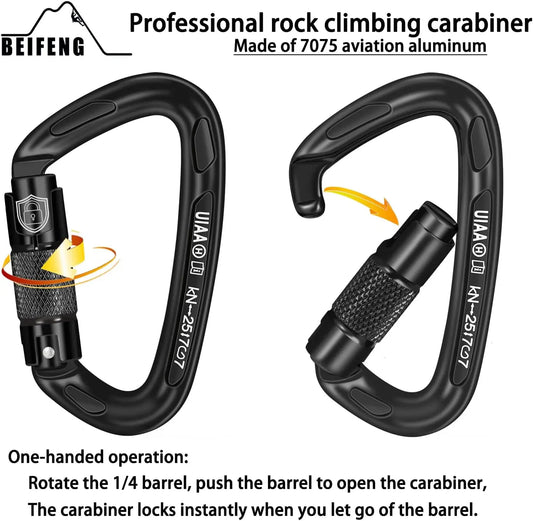 Auto Locking Carabiner - UIAA Certified Heavy Duty Climbing