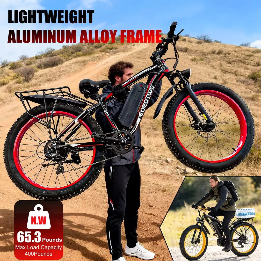 1500W Fat Tire Electric Bike for Adults 26"x4.0 All Terrain