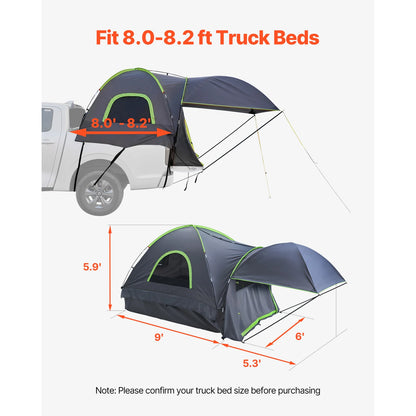 SucceBuy Pickup Truck Tent for Camping Waterproof PU2000 2-3 Person Truck Bed