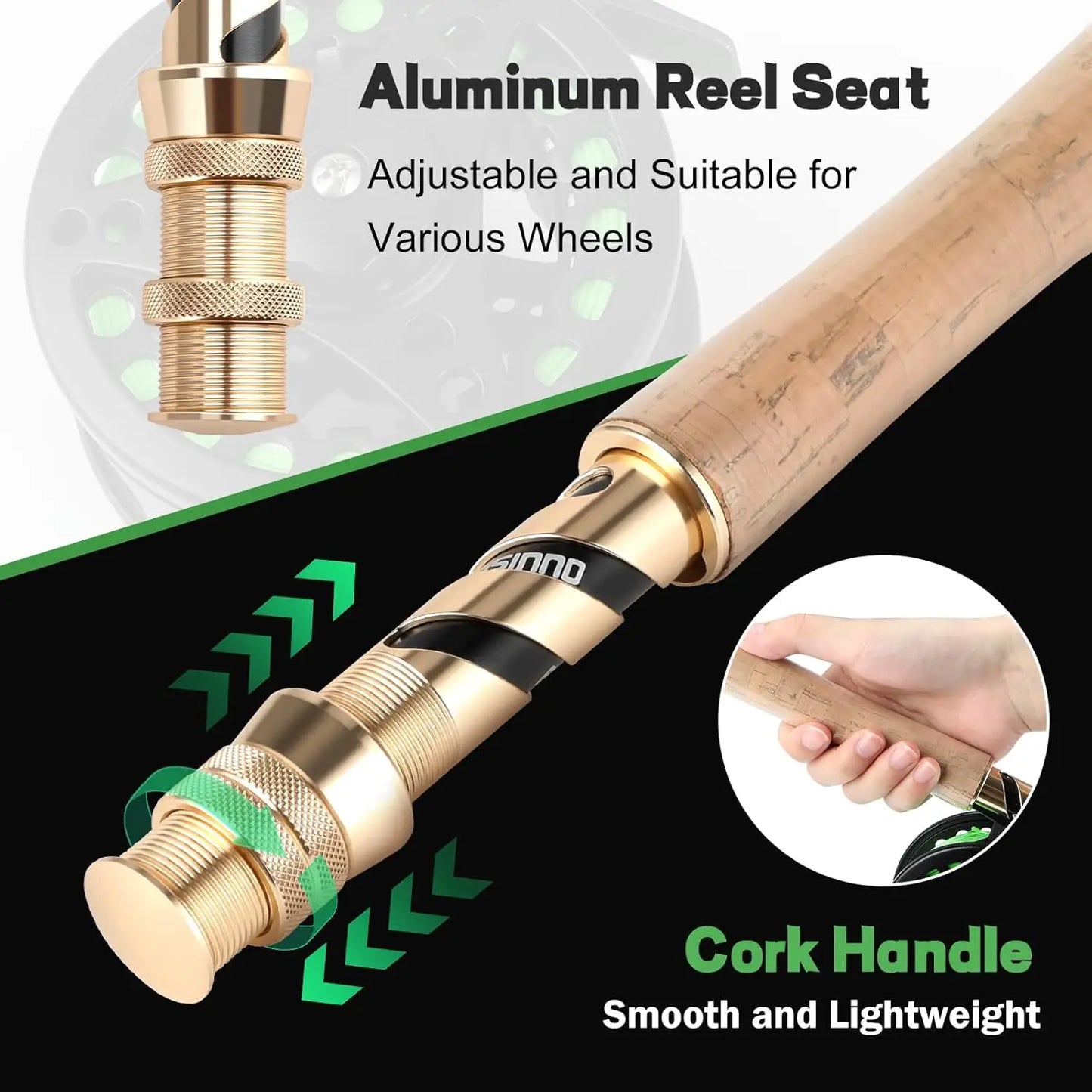 4-Piece Lightweight Graphite Fly Fishing Rod and Reel Combo with Complete Starter Kit