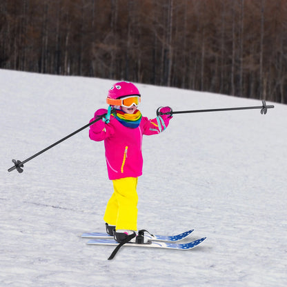 68*6cm Ski Set Kids Skis and Poles, Primary Ski Double Board, Children's Beginner Snow Skis