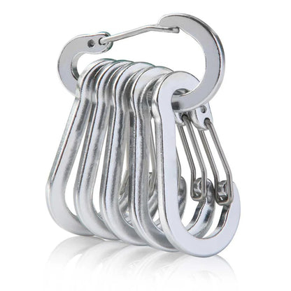 6Pcs Camping Mountaineering Buckle Multifunctional Carabiner Spring Snap.