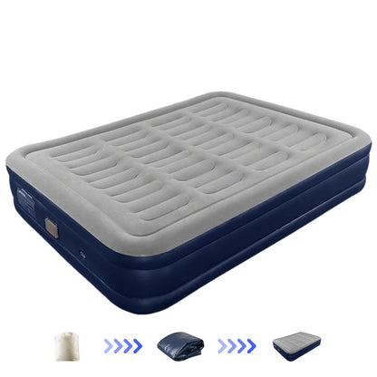 Air Mattress With Electric Air Pump, Anti-leak, Soft Flocked Top.
