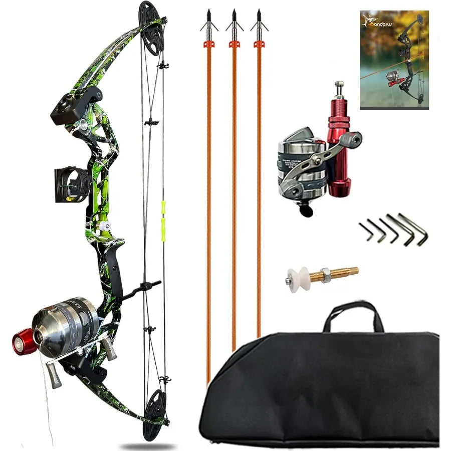 2025 New Complete Compound Bow Fishing Kit with Adjustable Draw Length 1829.5 1545 LBS Power Range Fully Adjustable Right Left