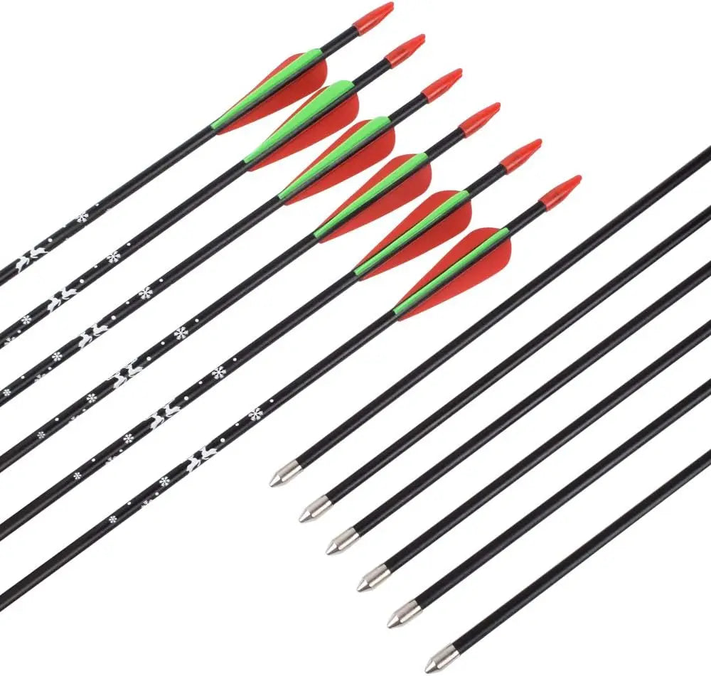 12pcs Recurve Arrows Fiberglass Arrow