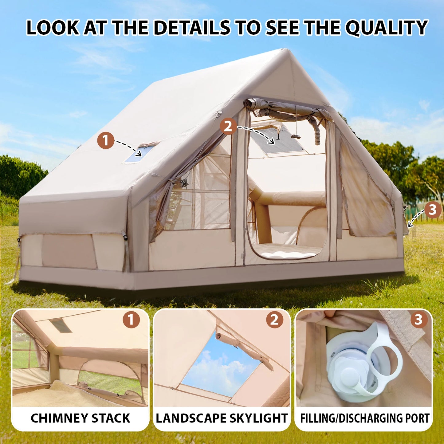 Inflatable Tent with Pump,Waterproof Camping Tents