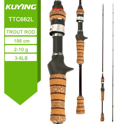 KUYING TETON L UL SUL 5'2" 6' 6'3" 6'4"6'2" 6'6" Fishing Rod Lure Cane Spinning, Casting