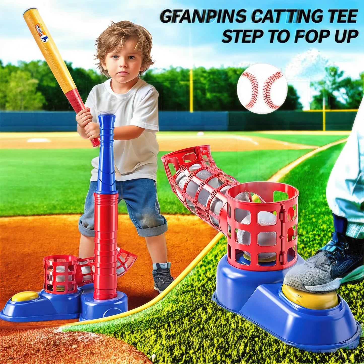 Baseball Seat Set, Foot-Operated Pitching Machine, Automatic Baseball Launcher.
