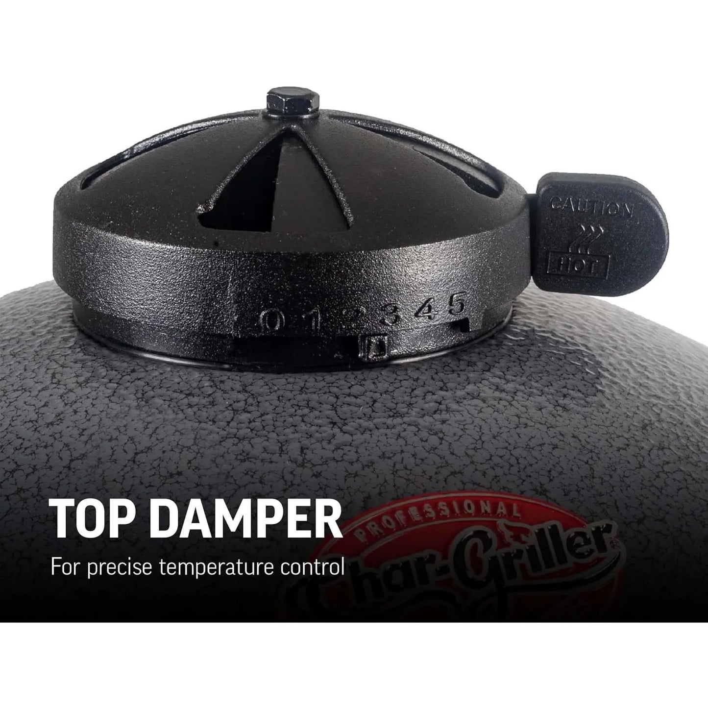 Portable Kamado Grill & Smoker - 155 Sq. In. Cooking Space, Cast Iron Grates, Locking Lid - Ash, Durable