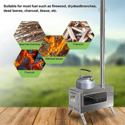 Hot Tent Stove, Wood Burning