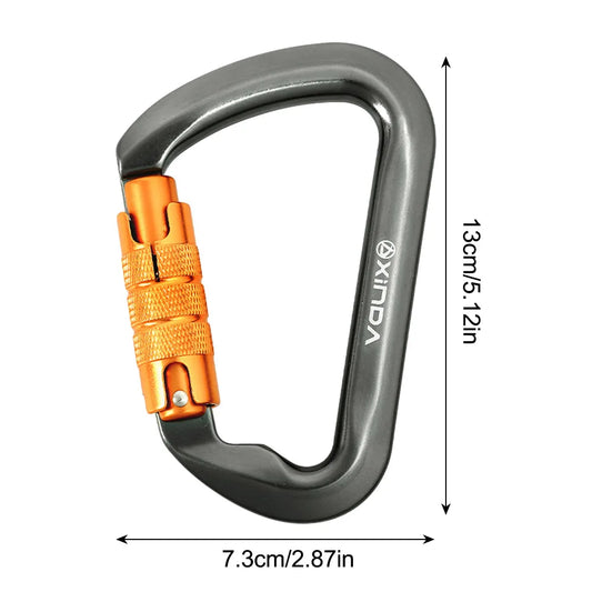30kN Locking Carabiner Heavy Duty D-Shaped for Rock Climbing.