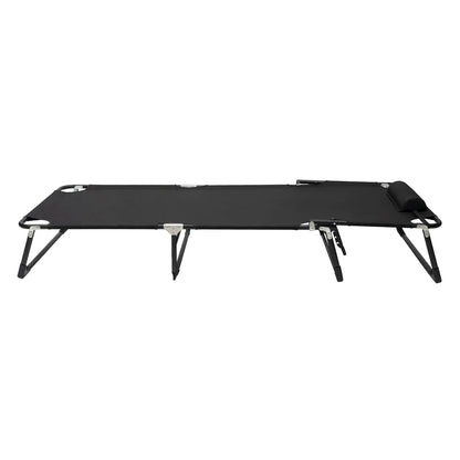 Black Portable Folding Camping Cot.