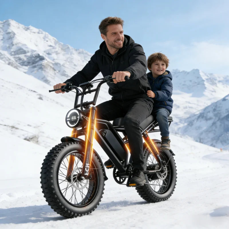 14 20 inch Electric fat bike 1000w 2000w 30-50MPH 30-60Miles Adjustable front brake