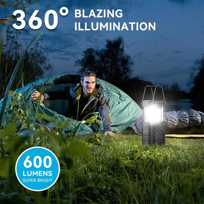 4 Pack Rechargeable Camping Lights - Solar/Battery LED,