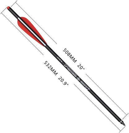 6 Pack Elong Crossbow Bolts 20 Inch Carbon with Broad Head Arrows