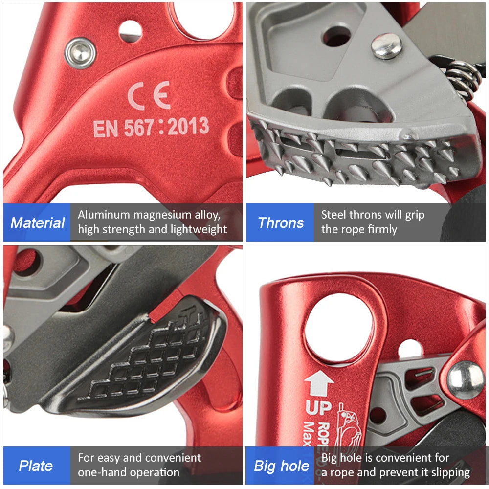 Vertical Rope Ascender Hand, Aluminum  Alloy Rock Climbing