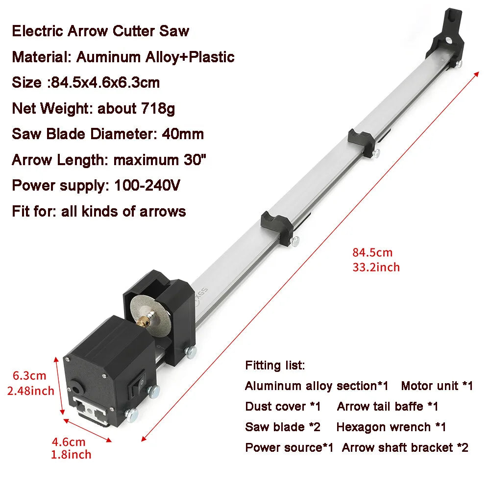 Archery Arrow Shaft Cutter 100-240V Electric Arrow Cutter Saw Blade