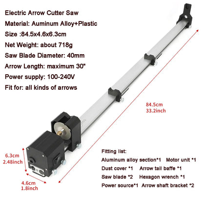 Archery Arrow Shaft Cutter 100-240V Electric Arrow Cutter Saw Blade
