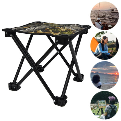 Mini Folding Camping Stool Portable Camping Stool Oxford Cloth Lightweight Small Chair Foldable Fishing Stool for Fishing Hiking