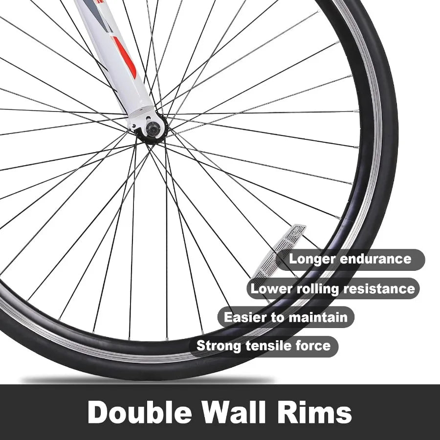 700C Road Bike for Urban Commuting with 14-Speed Drop Handlebars