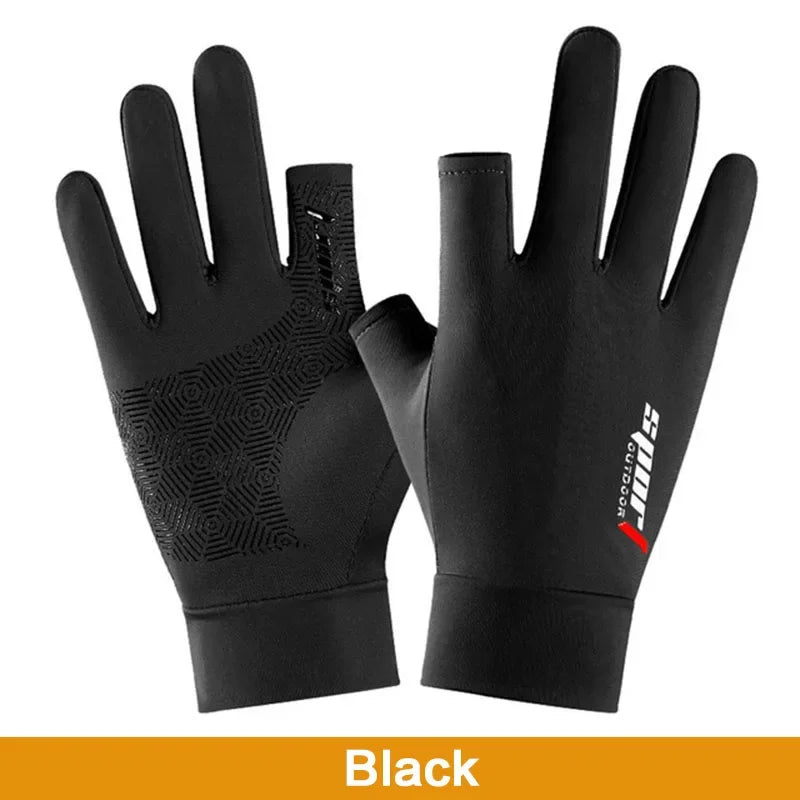 FLYSAND Anti-UV Men Women Fishing Gloves Sunscreen Anti-skid