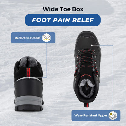 Wide Snow Boots Men'S Winter Boots -15℃ Thick, Warm