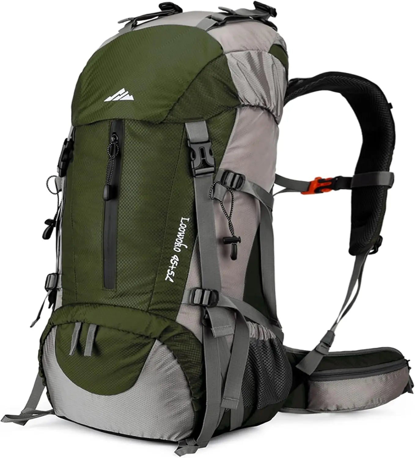 Hiking Backpack, Waterproof Camping Essentials Bag, with Rain Cover.